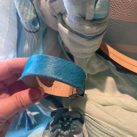 BLUE & Silver Fur Rustic Cuff! - Picture 6 of 16